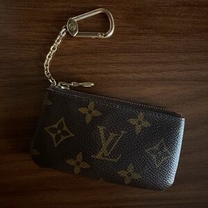 Louis Vuitton Monogram Key Pouch in Brown and Gold